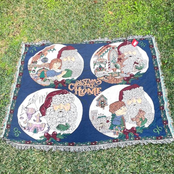 Vintage Christmas Throw "Christmas at Home" by Chatham Royal Tapestries Jacquard - Picture 13 of 13